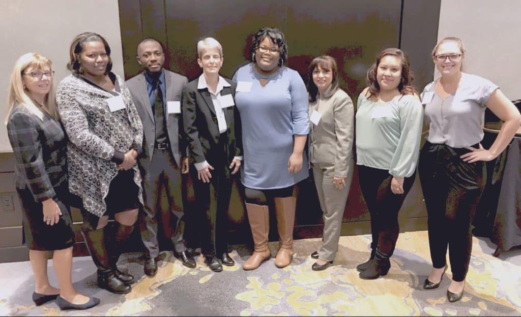 Lisa Gallicchio, Director of Community Relations, Howell; Eunisa Jones Amadi, Newark; Michael Boateng, Ventor; and Julia Lavdas, Colts Neck, CHHAs of the Year; Daja Owens, Rookie of the Year, Neptune; Rafaela Gonzalez, Riverside; and Ana Ramirez, Lodi, CHHAs of the Year; Amy Myers, Client Services Coordinator, Galloway